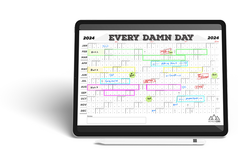 2024 Training Calendar Free Download Venga CBD